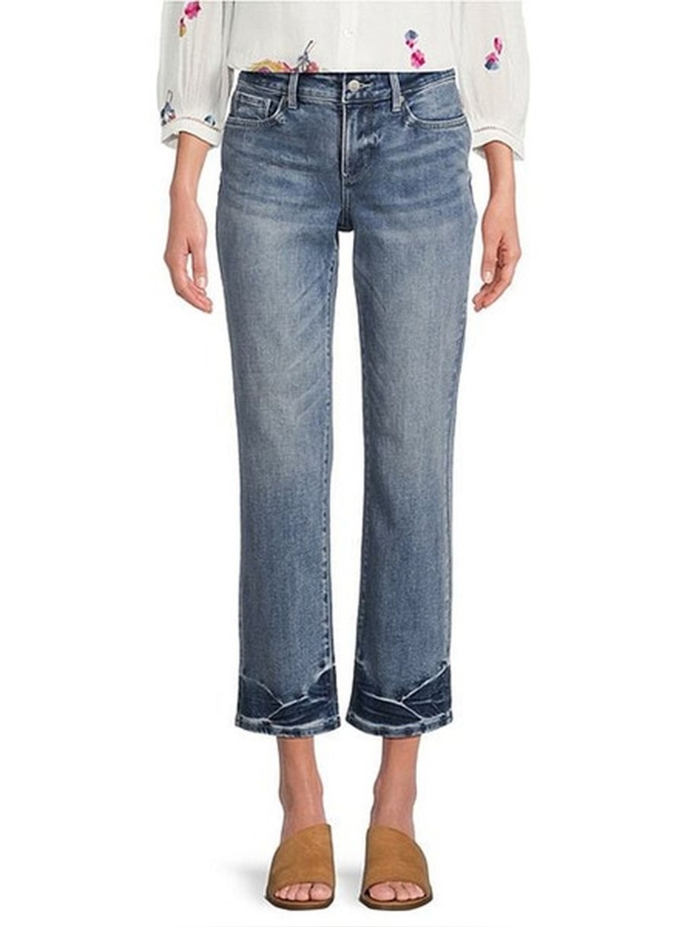 NYDJ Marilyn Straight Leg Torrent Peak Cropped Jeans